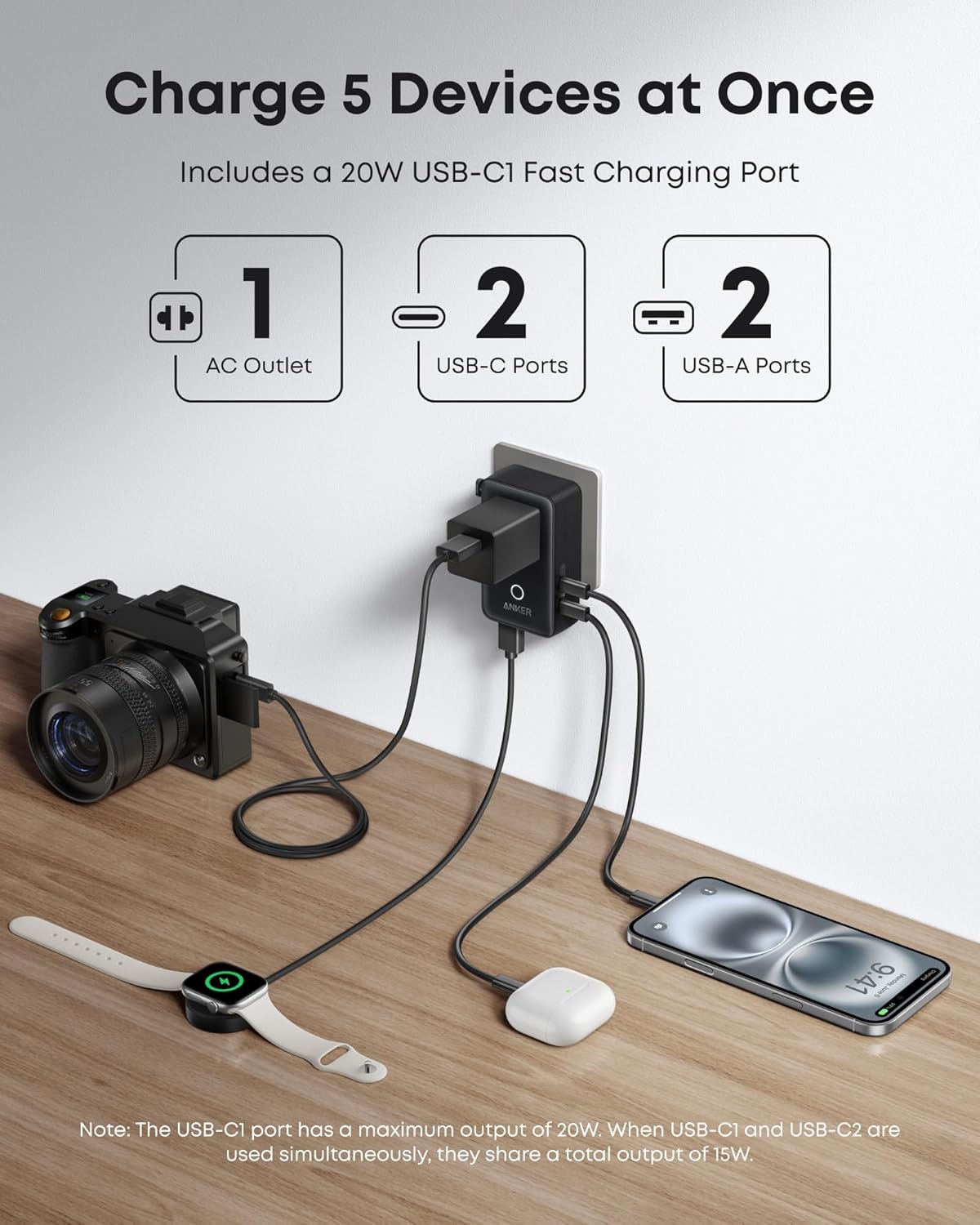 Anker Laptop Power Bank (25K, 165W, Built-In and Retractable Cables) Anker