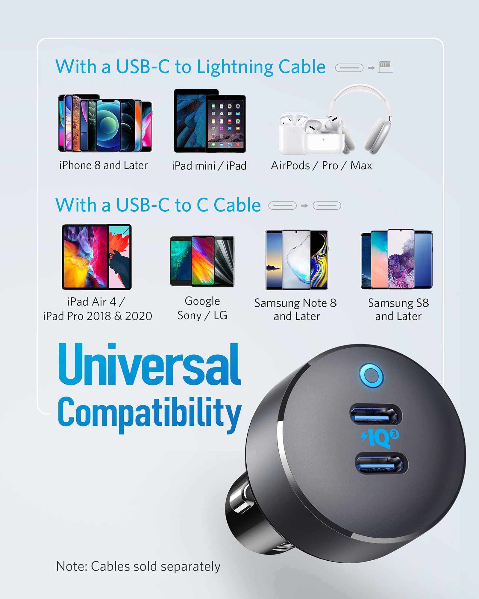 Anker <b>PowerDrive III</b> Duo USB-C Car Charger Anker
