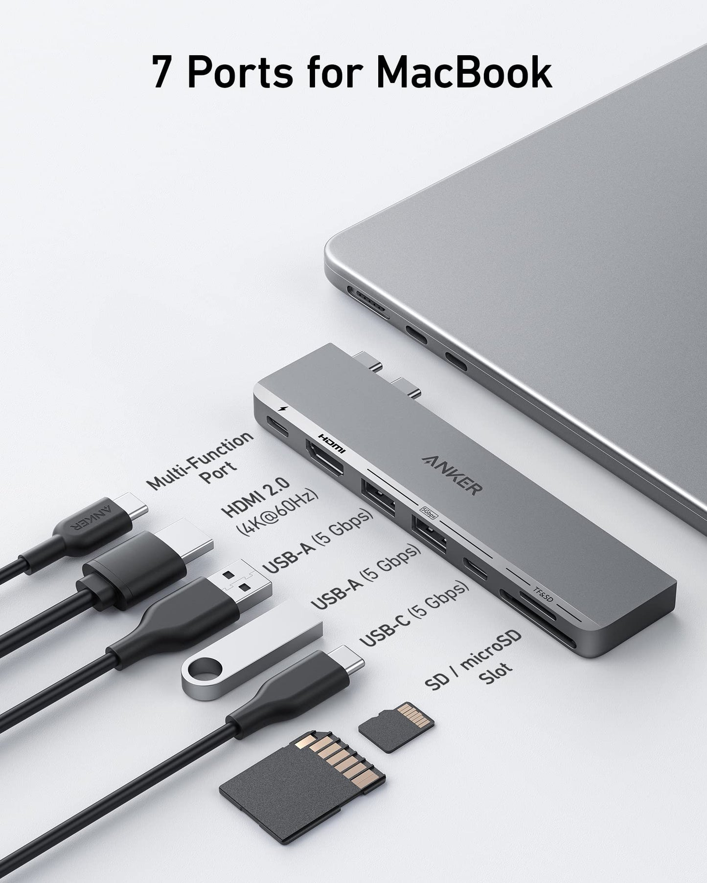 Anker <b>547</b> USB-C Hub (7-in-2, for MacBook) Anker