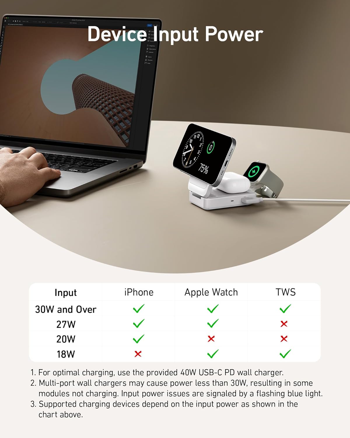 Anker MagGo Wireless Charging Station (Foldable 3-in-1) Anker