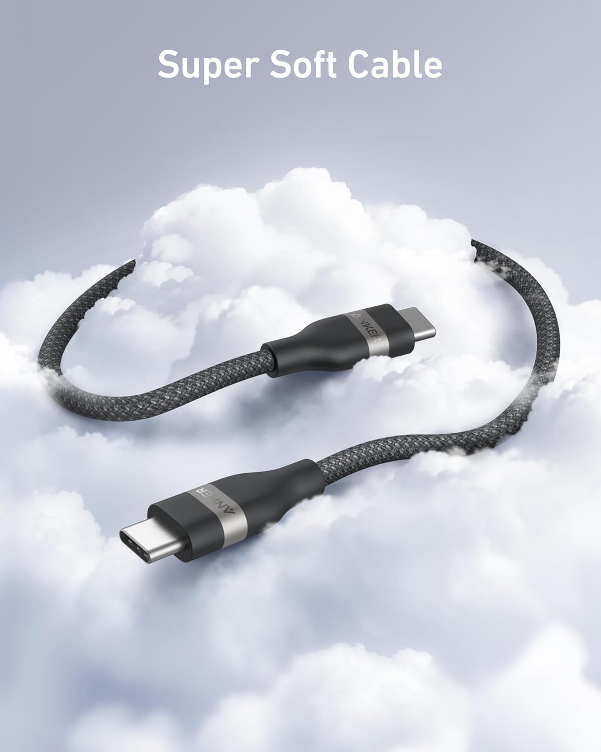 Anker USB-C to USB-C Cable (3 ft / 6 ft, 240W, Upcycled-Braided) Anker