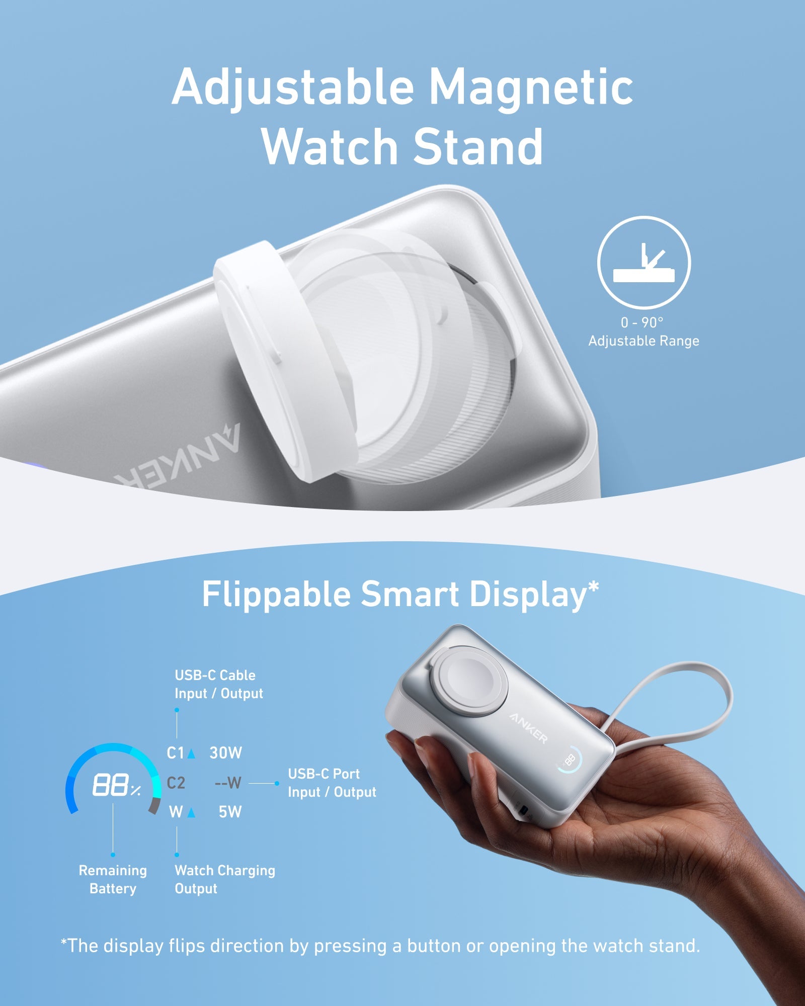 Anker MagGo Power Bank (10K, 35W, For Apple Watch) Anker