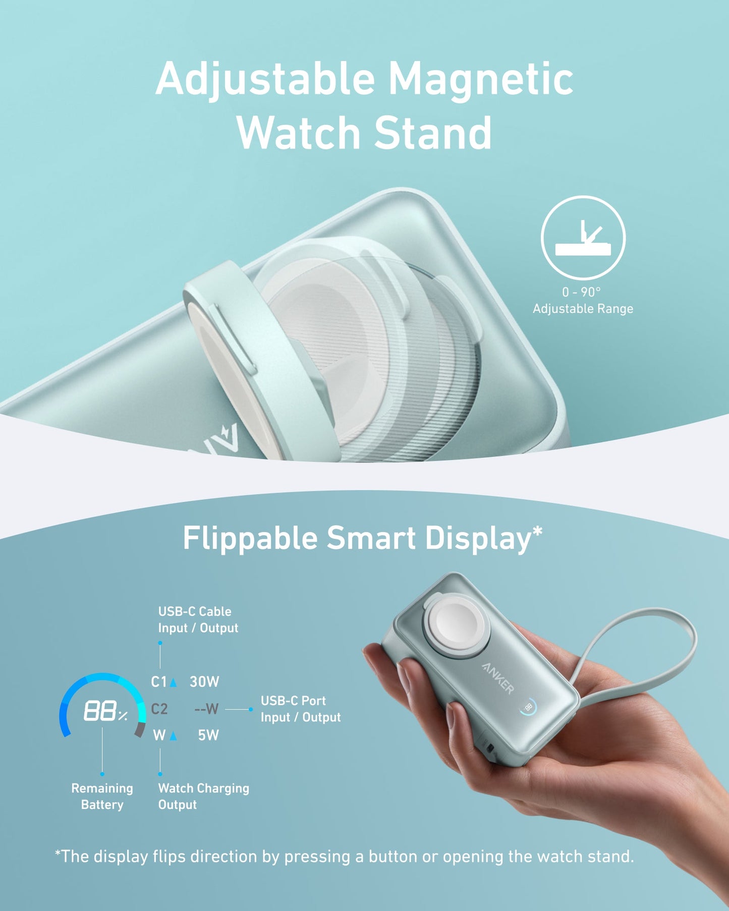 Anker MagGo Power Bank (10K, 35W, For Apple Watch) Anker