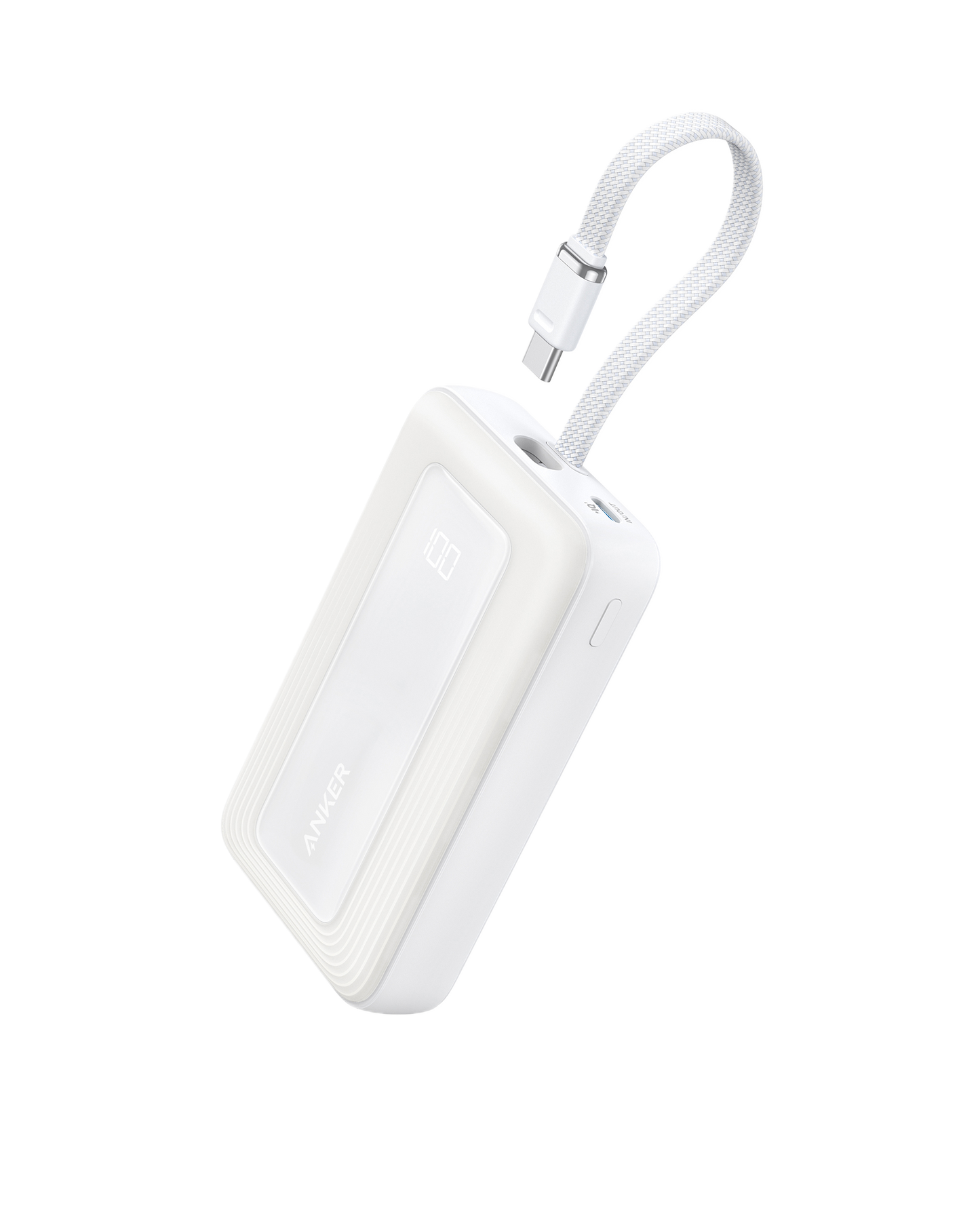 Anker Zolo Power Bank (10K, 30W) with a 5.4-inch (13.7 cm) built-in USB-C cable. Anker