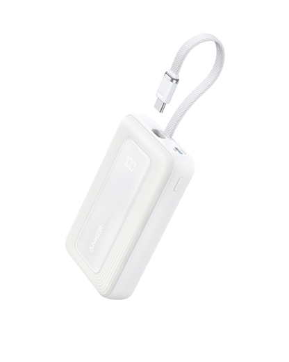 Anker Zolo Power Bank (10K, 30W) with a 5.4-inch (13.7 cm) built-in USB-C cable. Anker