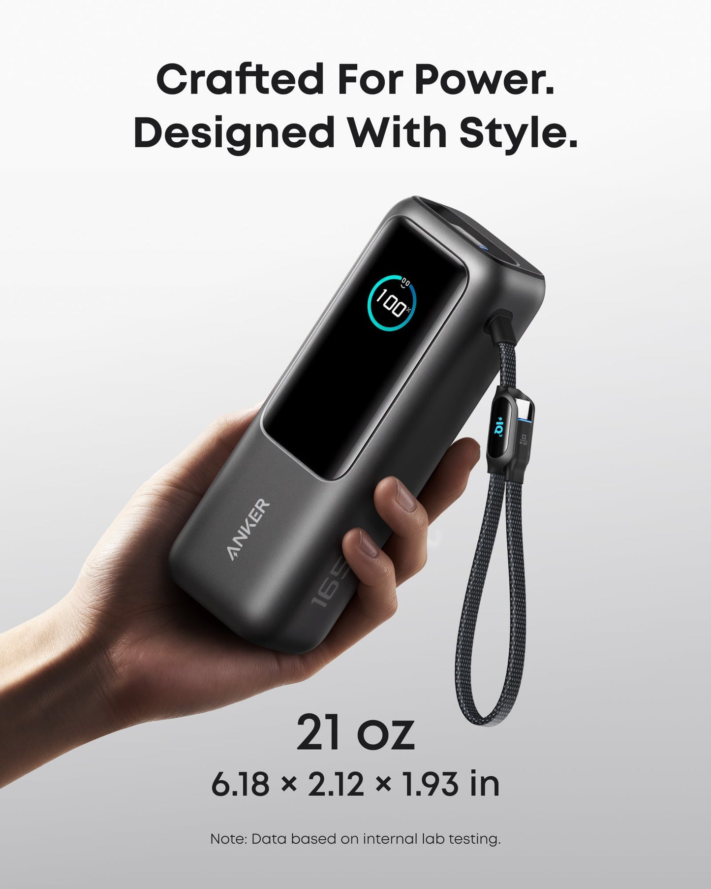 Anker Laptop Power Bank (25K, 165W, Built-In and Retractable Cables) Anker