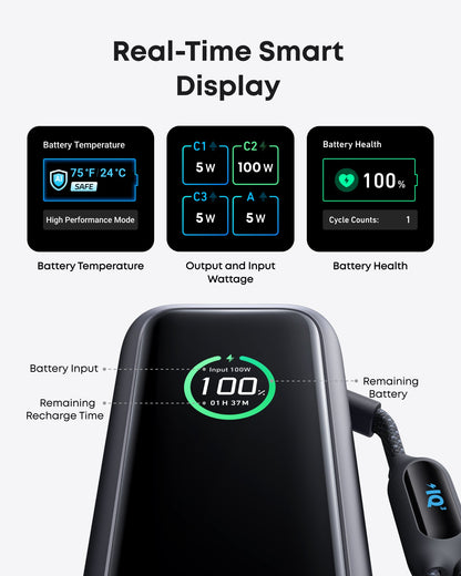 Anker Laptop Power Bank (25K, 165W, Built-In and Retractable Cables) Anker