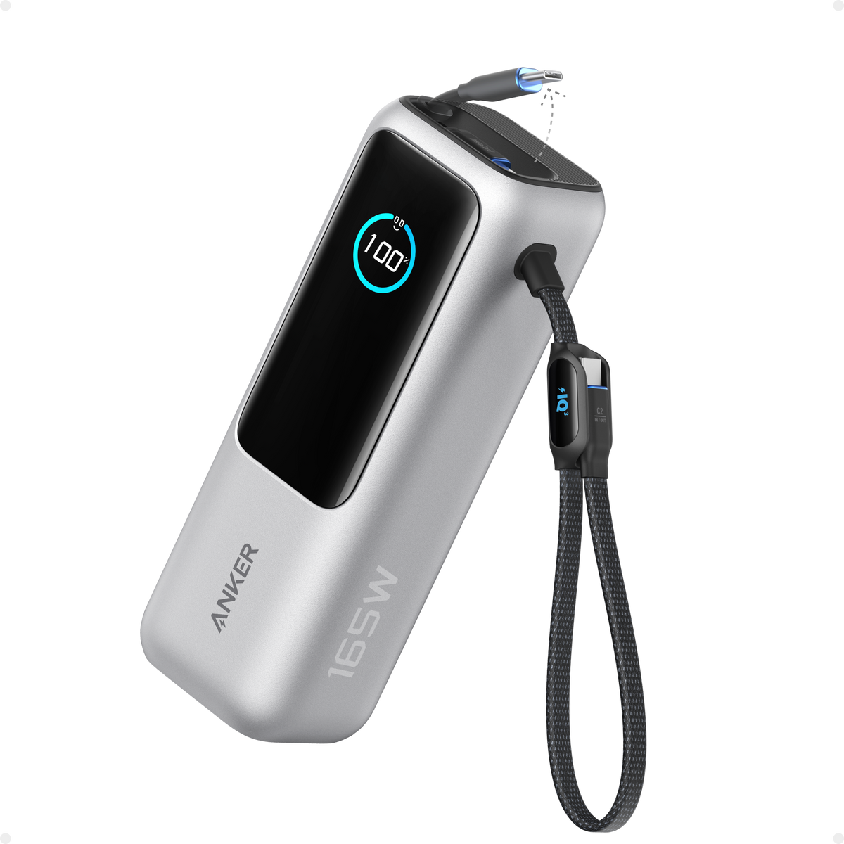 Anker Laptop Power Bank (25K, 165W, Built-In and Retractable Cables) Anker