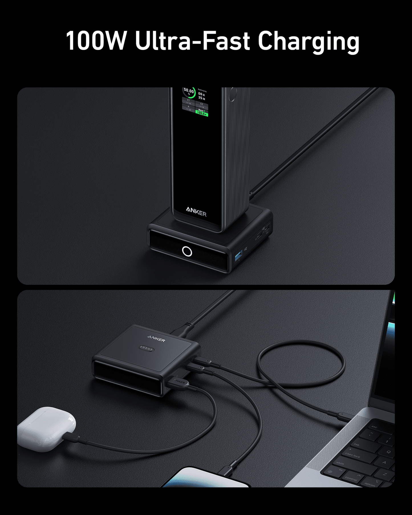 Anker 100W Charging Base for Anker Prime Power Bank Anker