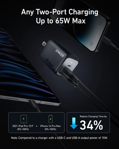 Anker Prime 67W GaN Wall Charger (3 Ports) Anker