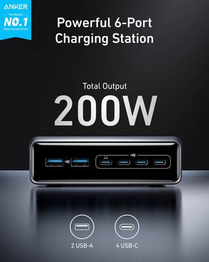 Anker Prime Charger (200W, 6 Ports, GaN) Anker