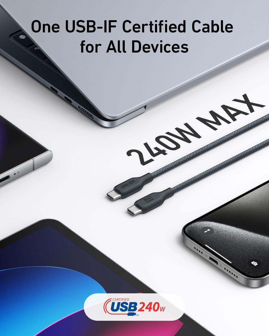 Anker <b>543</b> USB-C to USB-C Cable (Bio-Braided) Anker