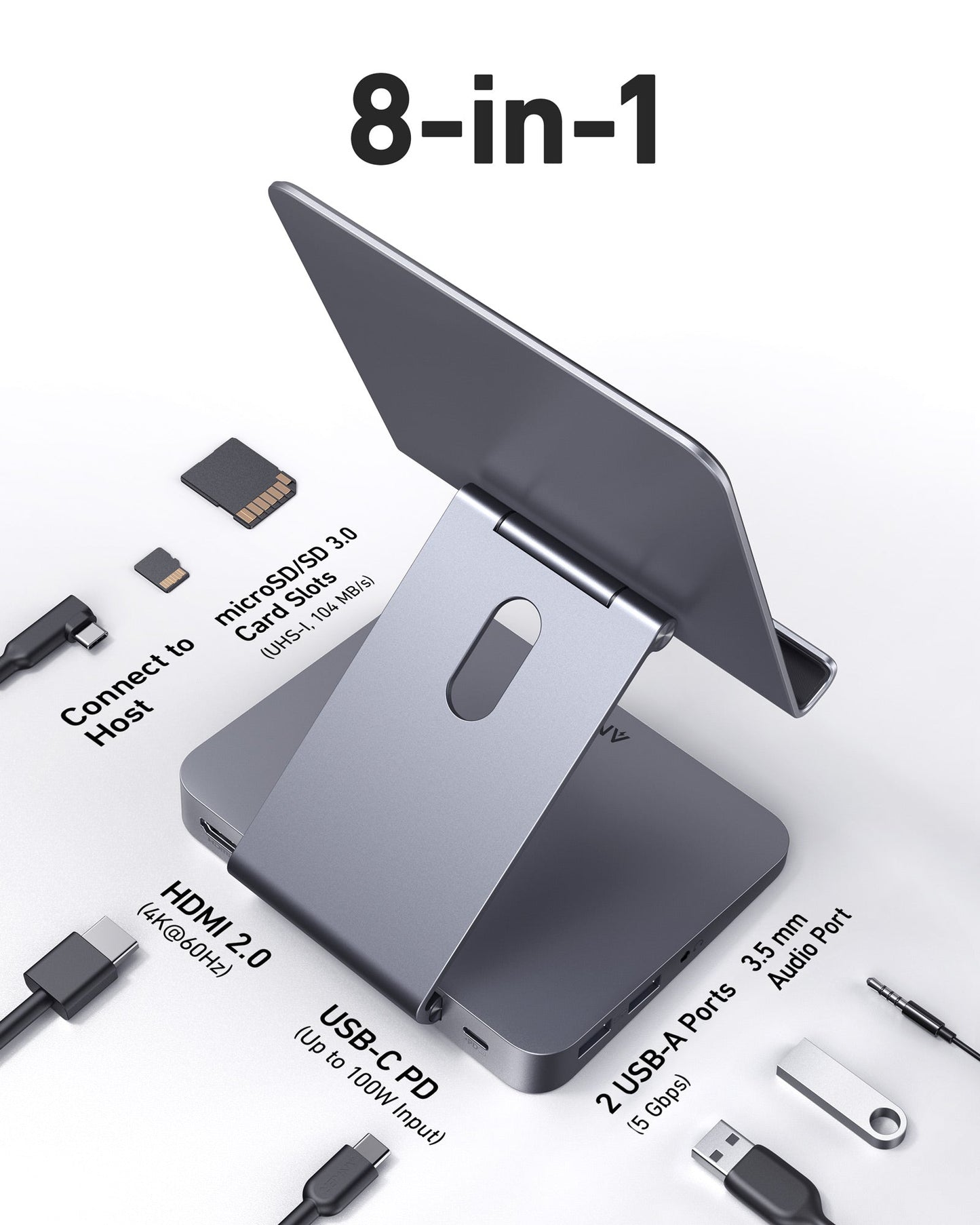 Anker 551 USB-C Hub (8-in-1, Tablet Stand) Anker