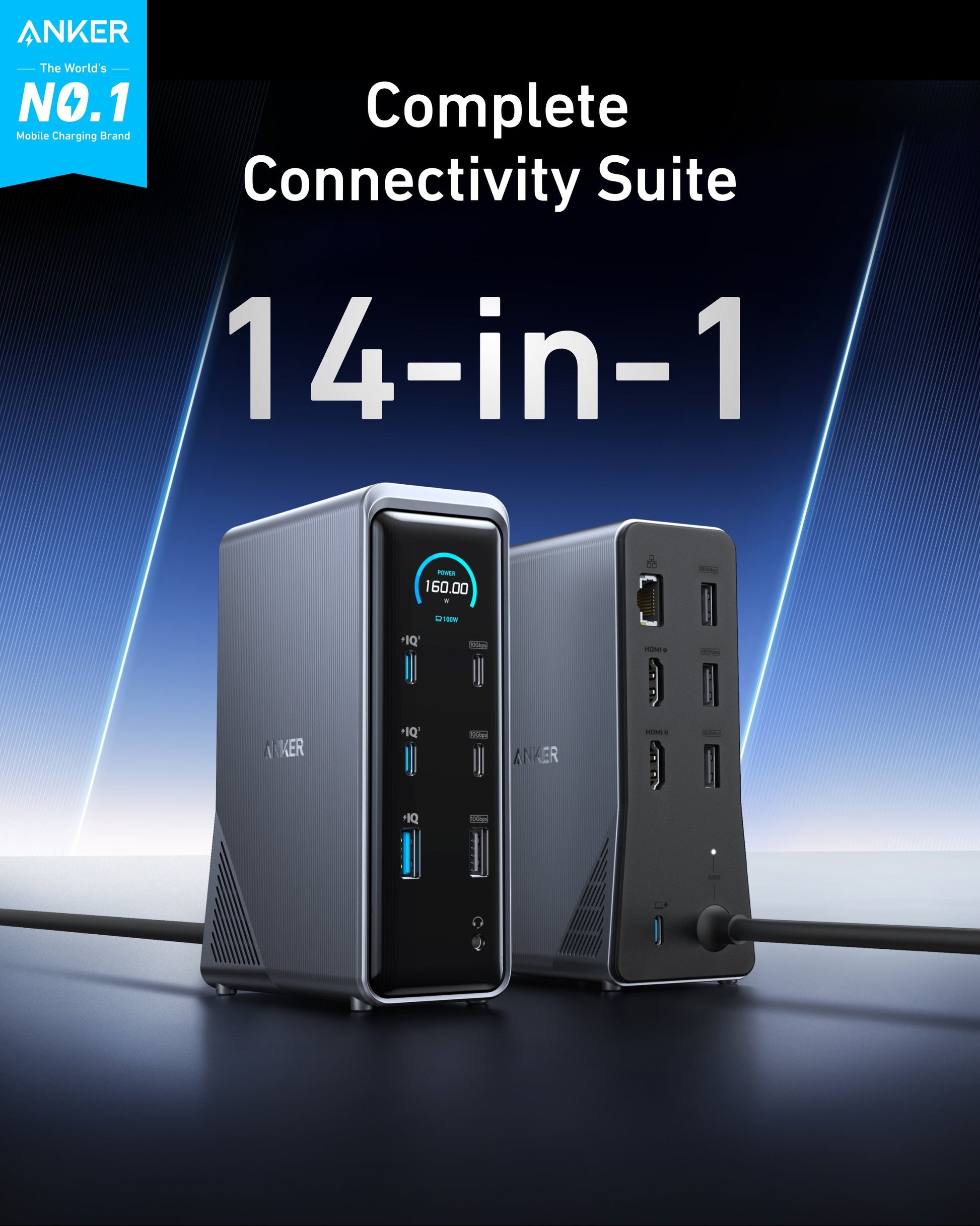Anker Prime Charging Docking Station (14-in-1, Dual Display, 160W) Anker