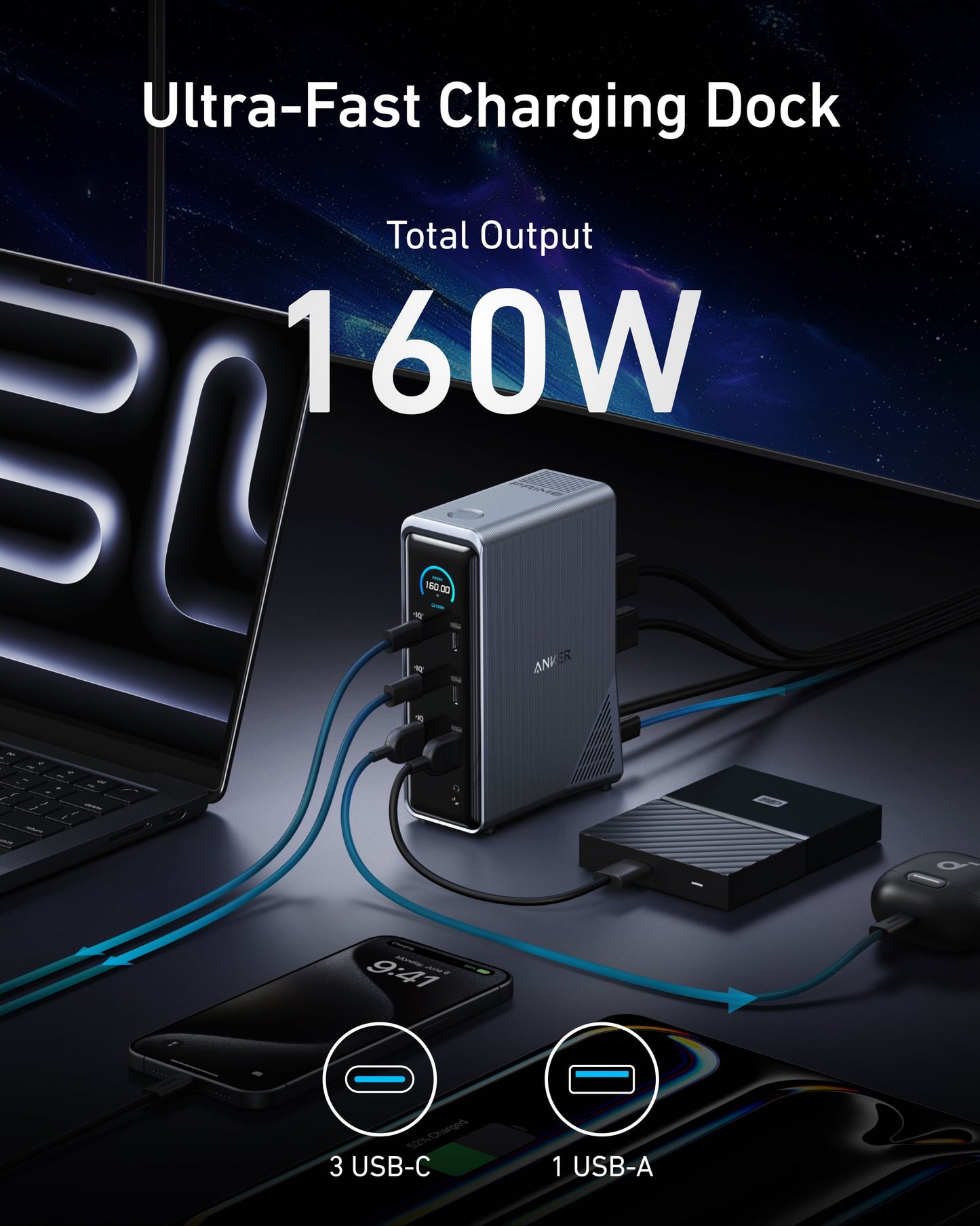 Anker Prime Charging Docking Station (14-in-1, Dual Display, 160W) Anker