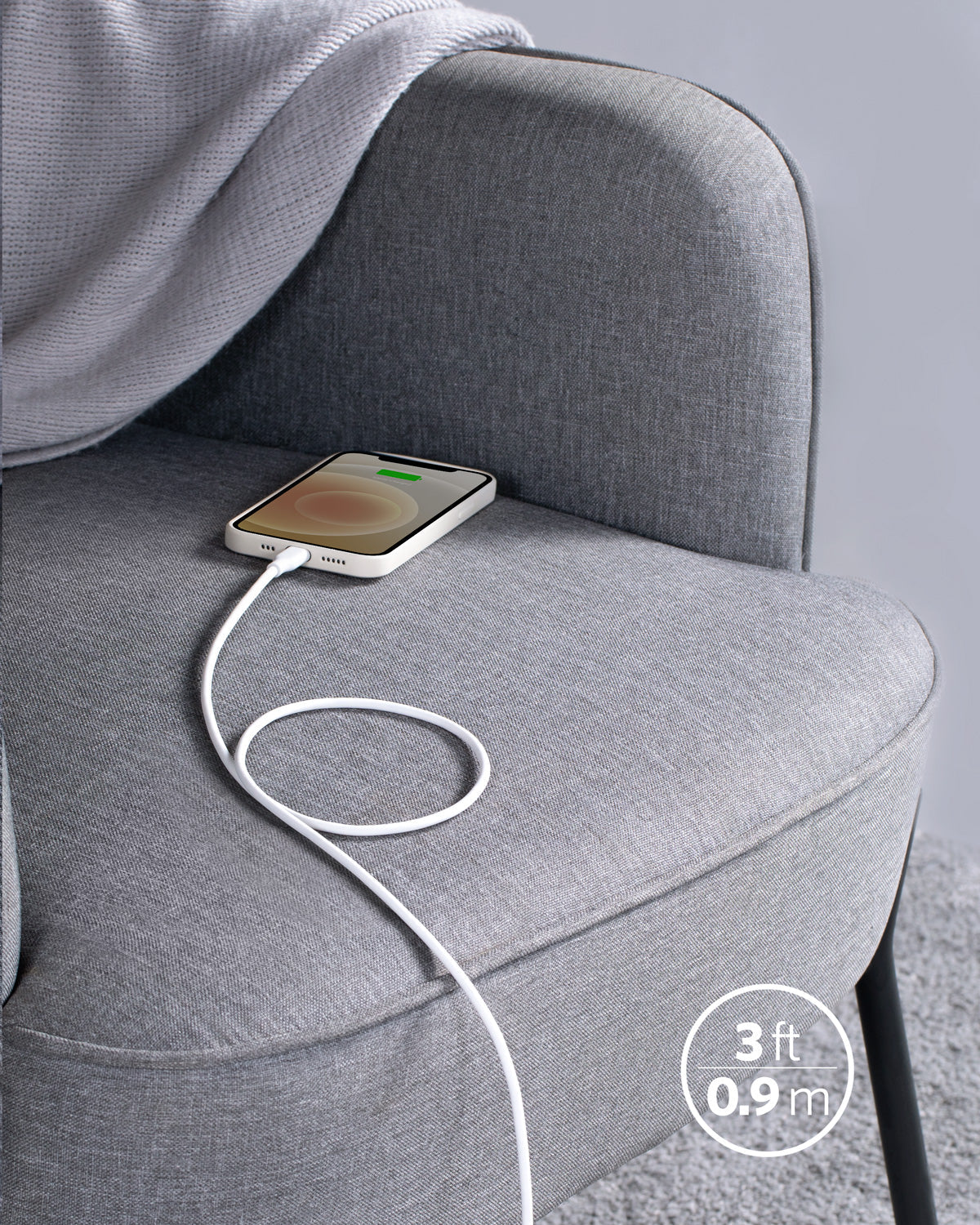 Anker <b>641</b> USB-C to Lightning Cable (Flow, 3 ft Silicone) Anker