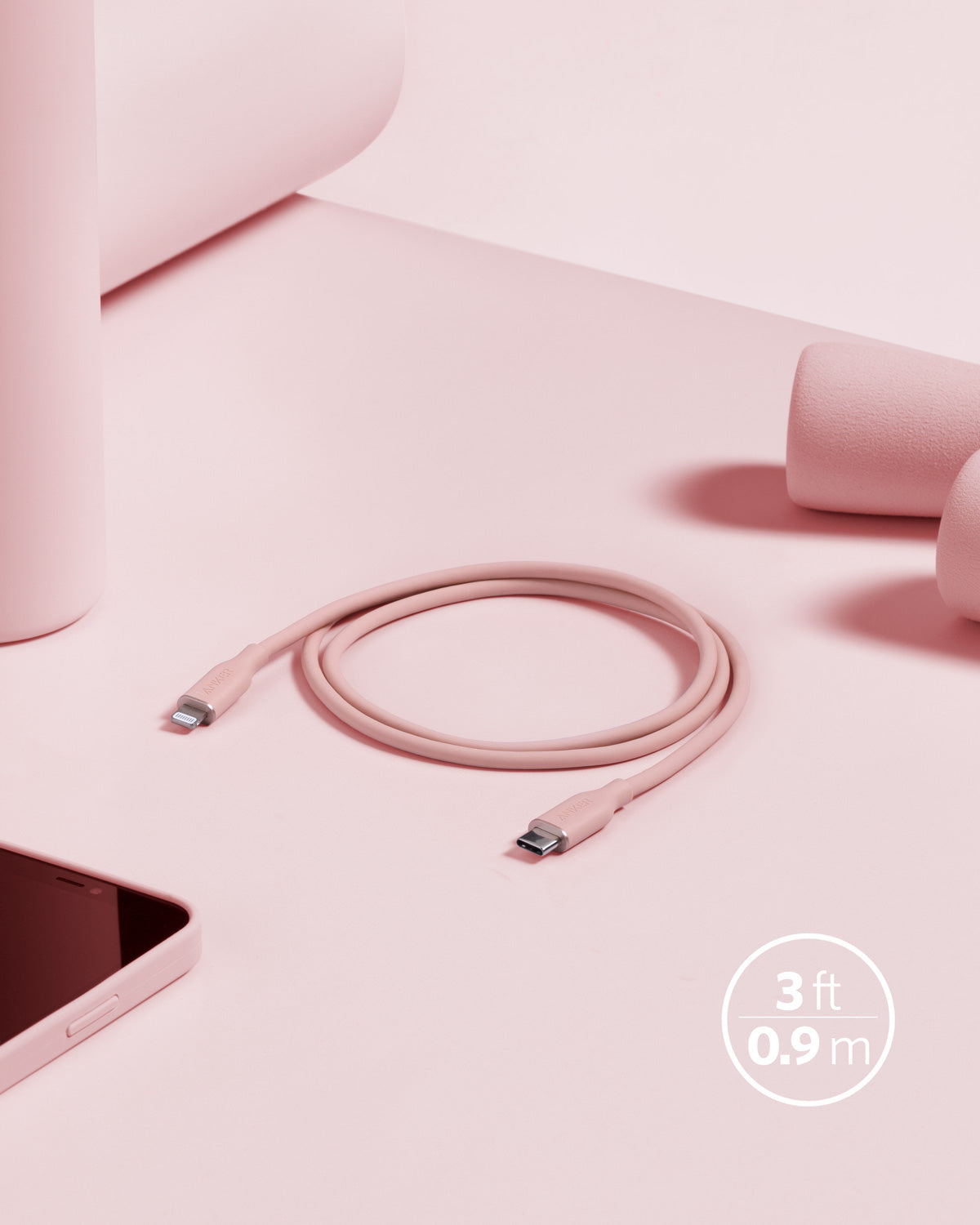 Anker <b>641</b> USB-C to Lightning Cable (Flow, 3 ft Silicone) Anker