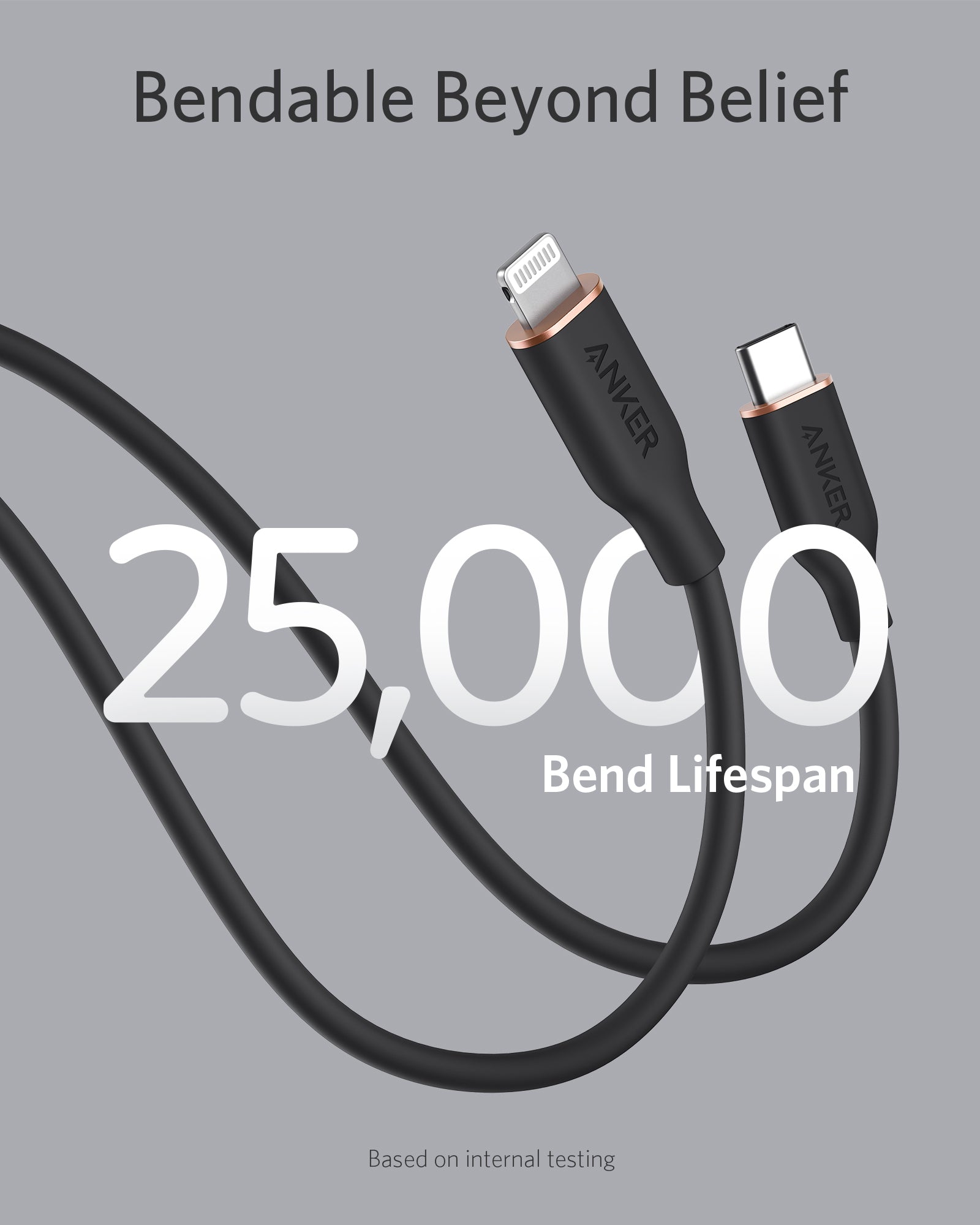 Anker <b>641</b> USB-C to Lightning Cable (Flow, 3 ft Silicone) Anker
