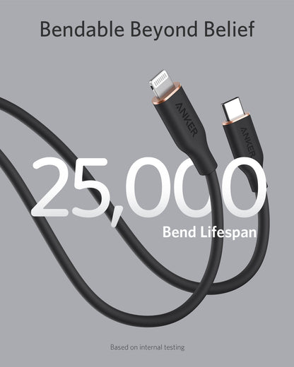 Anker <b>641</b> USB-C to Lightning Cable (Flow, 3 ft Silicone) Anker