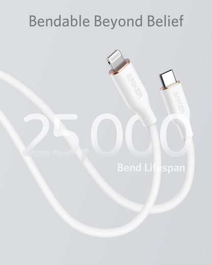 Anker <b>641</b> USB-C to Lightning Cable (Flow, 3 ft Silicone) Anker