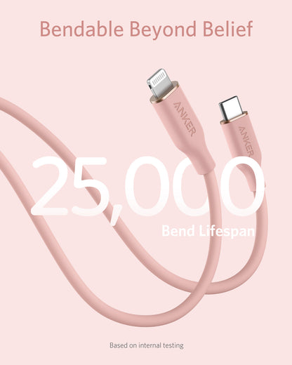 Anker <b>641</b> USB-C to Lightning Cable (Flow, 3 ft Silicone) Anker