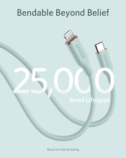 Anker <b>641</b> USB-C to Lightning Cable (Flow, 3 ft Silicone) Anker