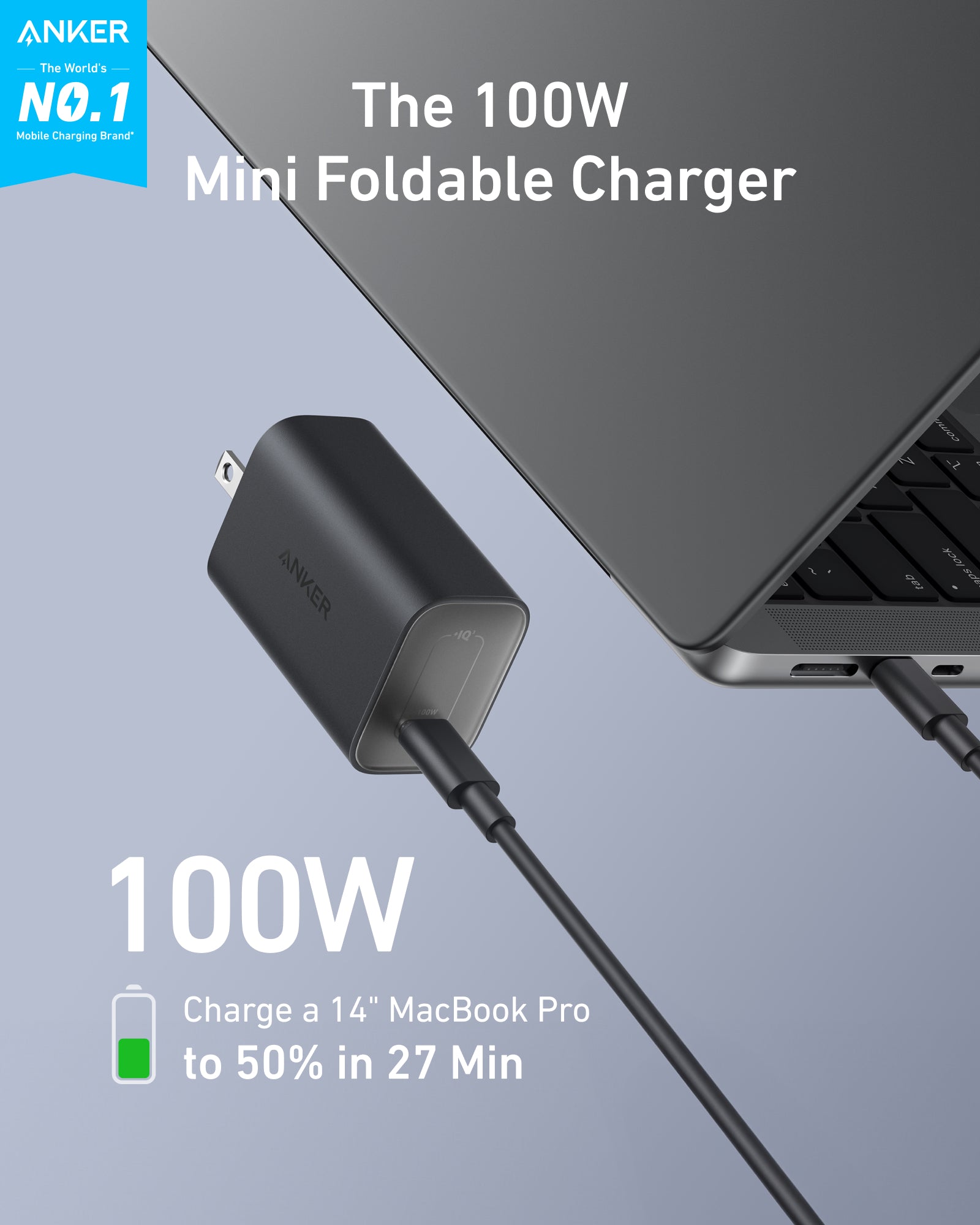 Anker Nano Charger (100W) with USB-C Cable Anker