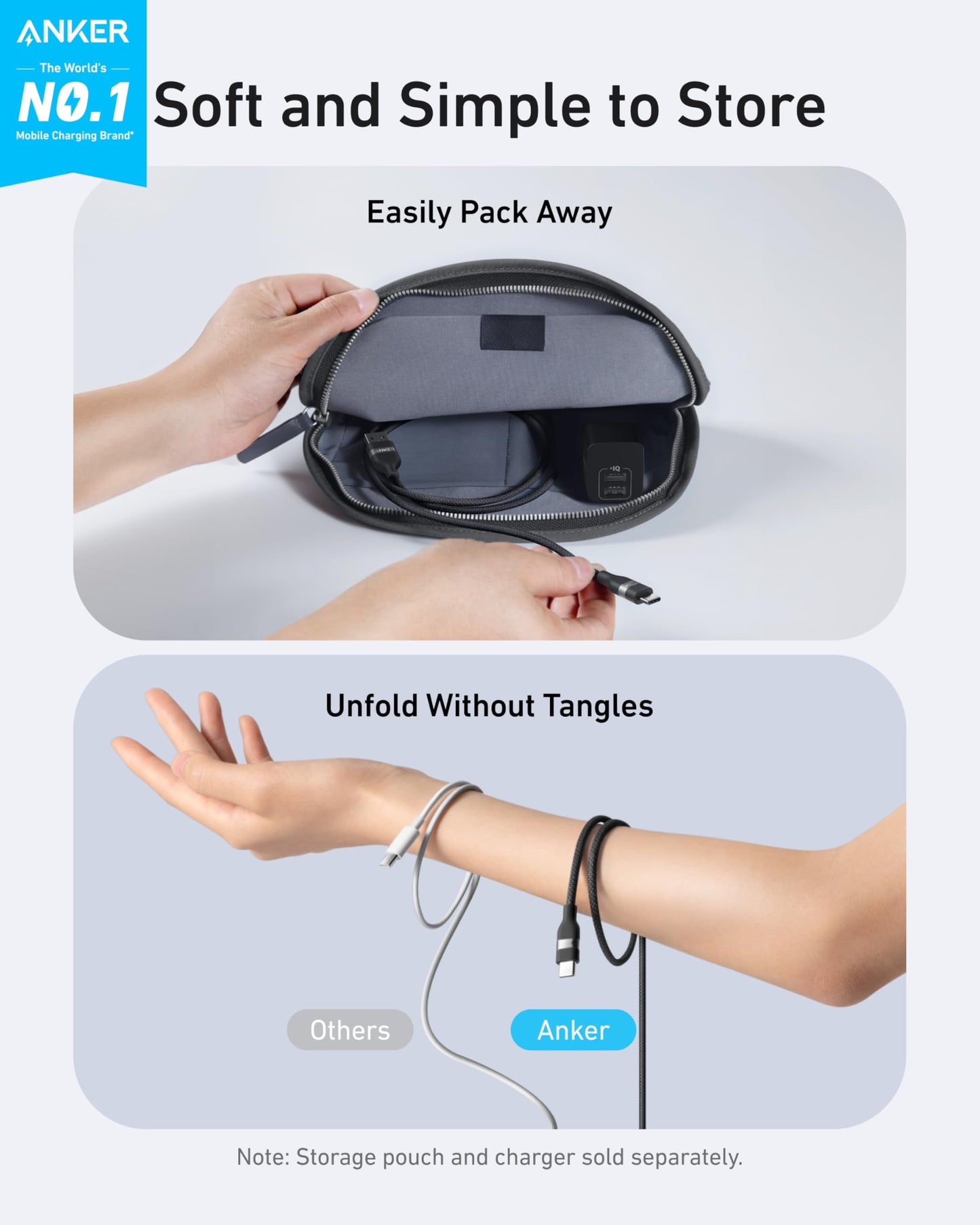 Anker USB-A to USB-C Cable (3 ft / 6 ft, Upcycled-Braided) Anker