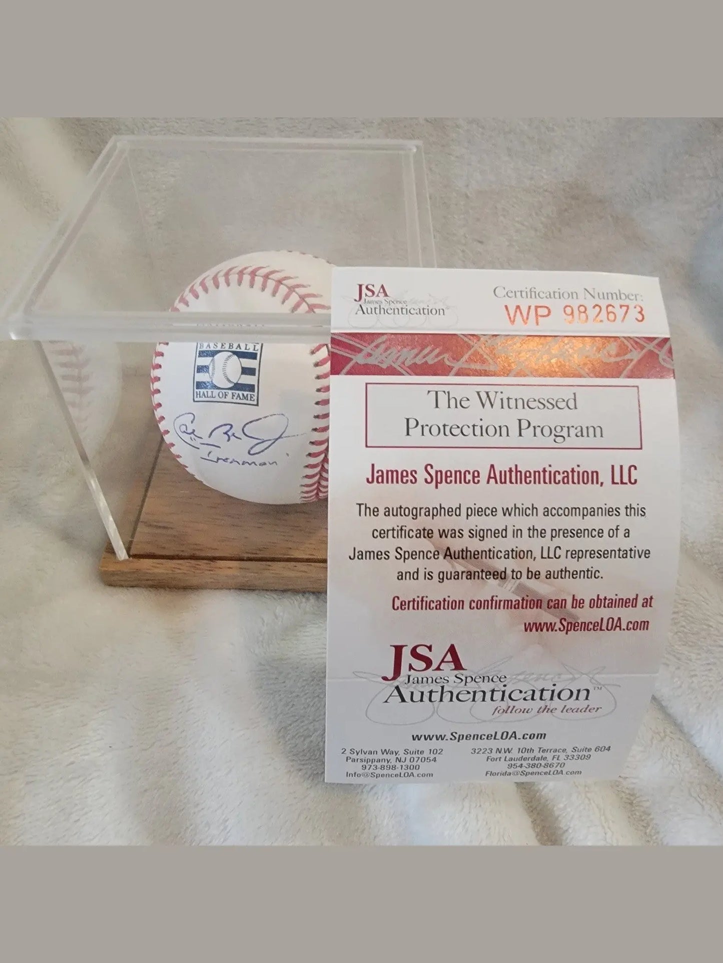 Cal Ripken Jr Autographed OML Baseball w/Ironman In a Case ~ JSA Autenticated! POS Nerds