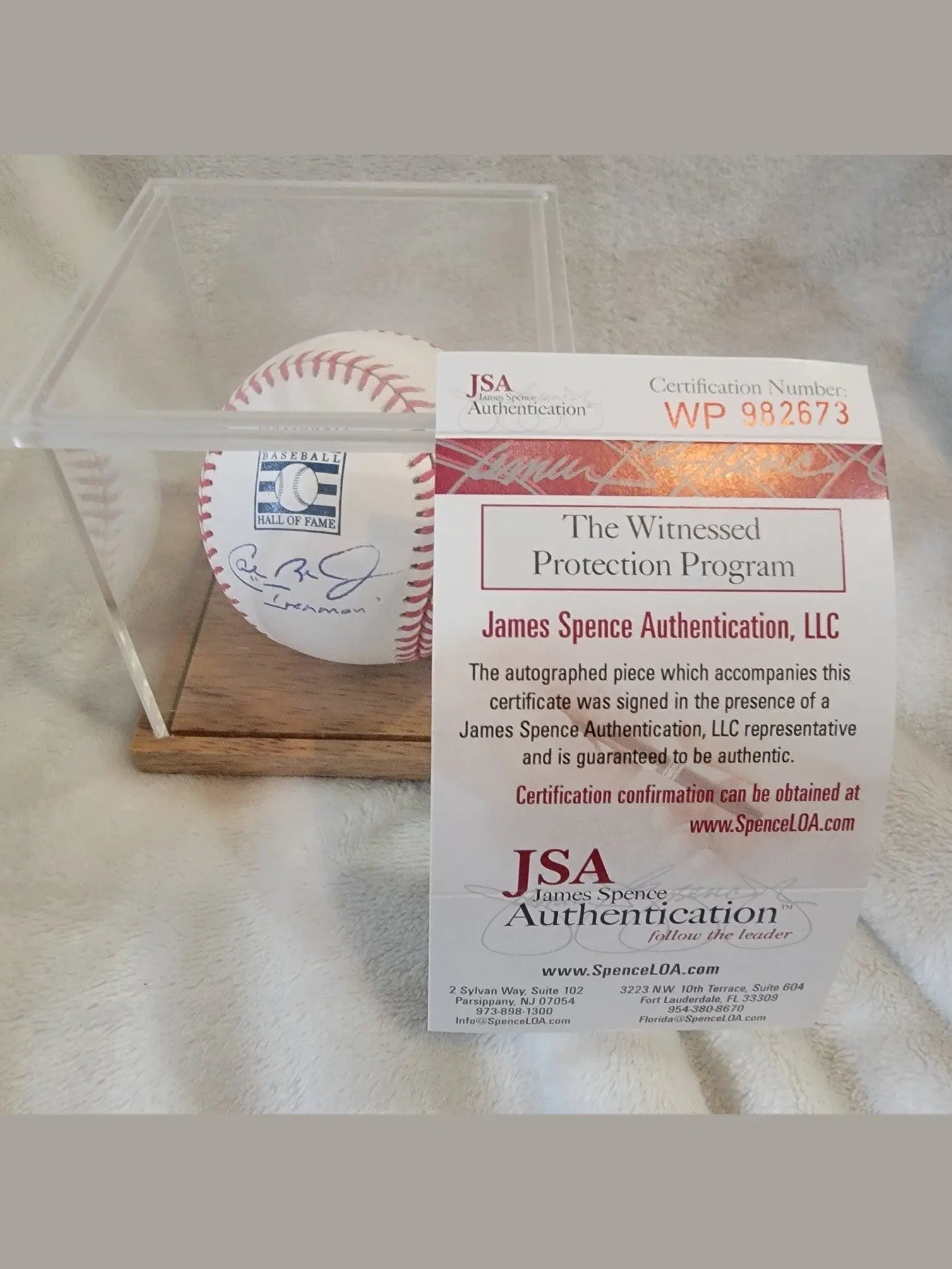 Cal Ripken Jr Autographed OML Baseball w/Ironman In a Case ~ JSA Autenticated! POS Nerds