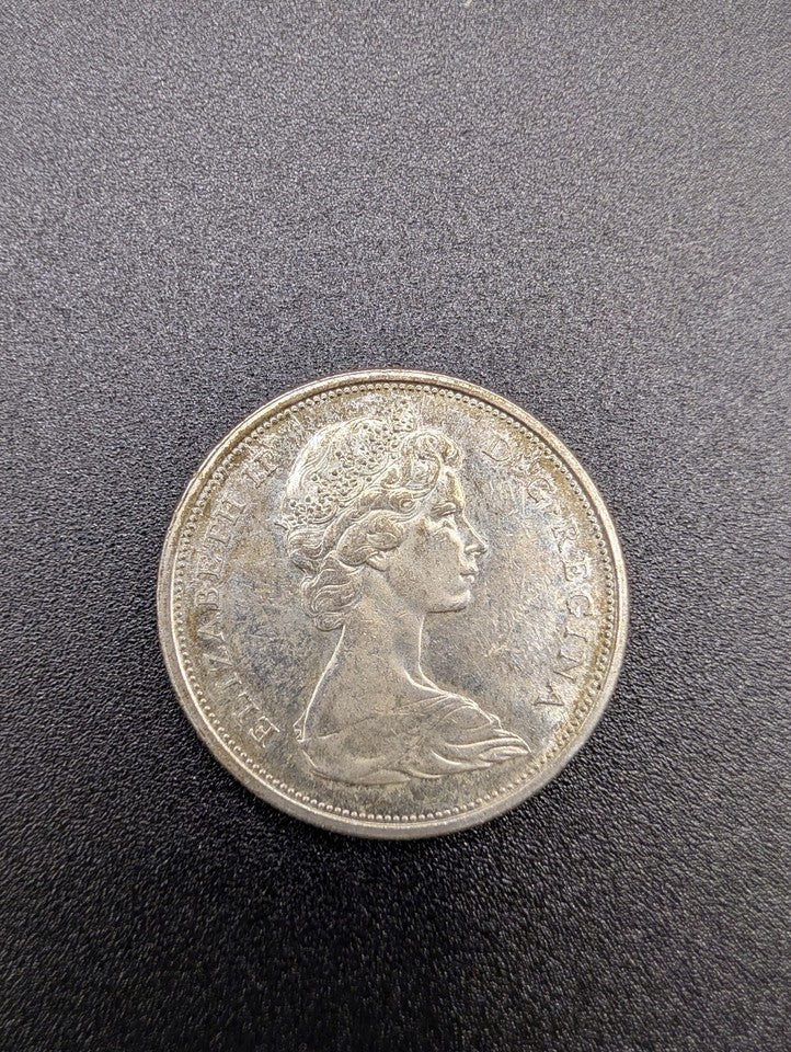 Canada 1966 50 Cents (50C) Silver Coin Queen Elizabeth II / Coat of Arms POS Nerds