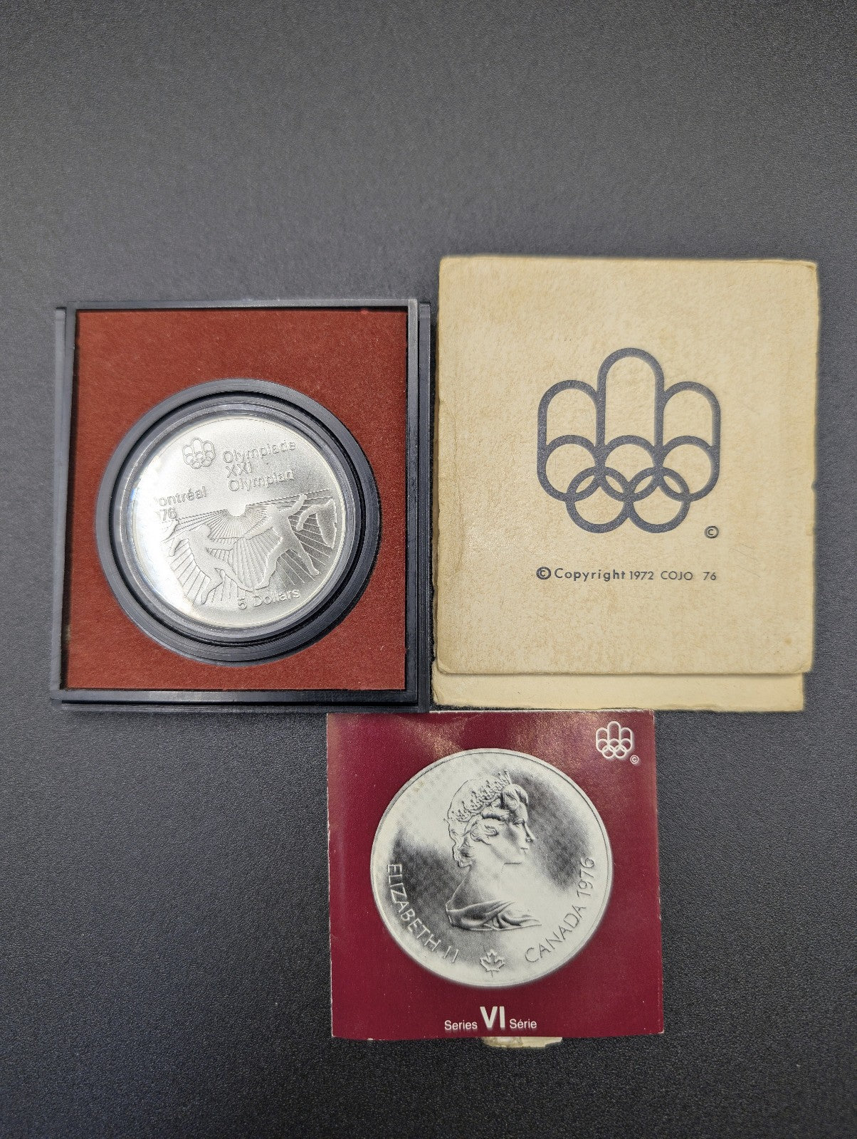 Canada 5 Dollars, XXL Summer Olympic Games, Montreal 1976 Fencing .925 Silver POS Nerds