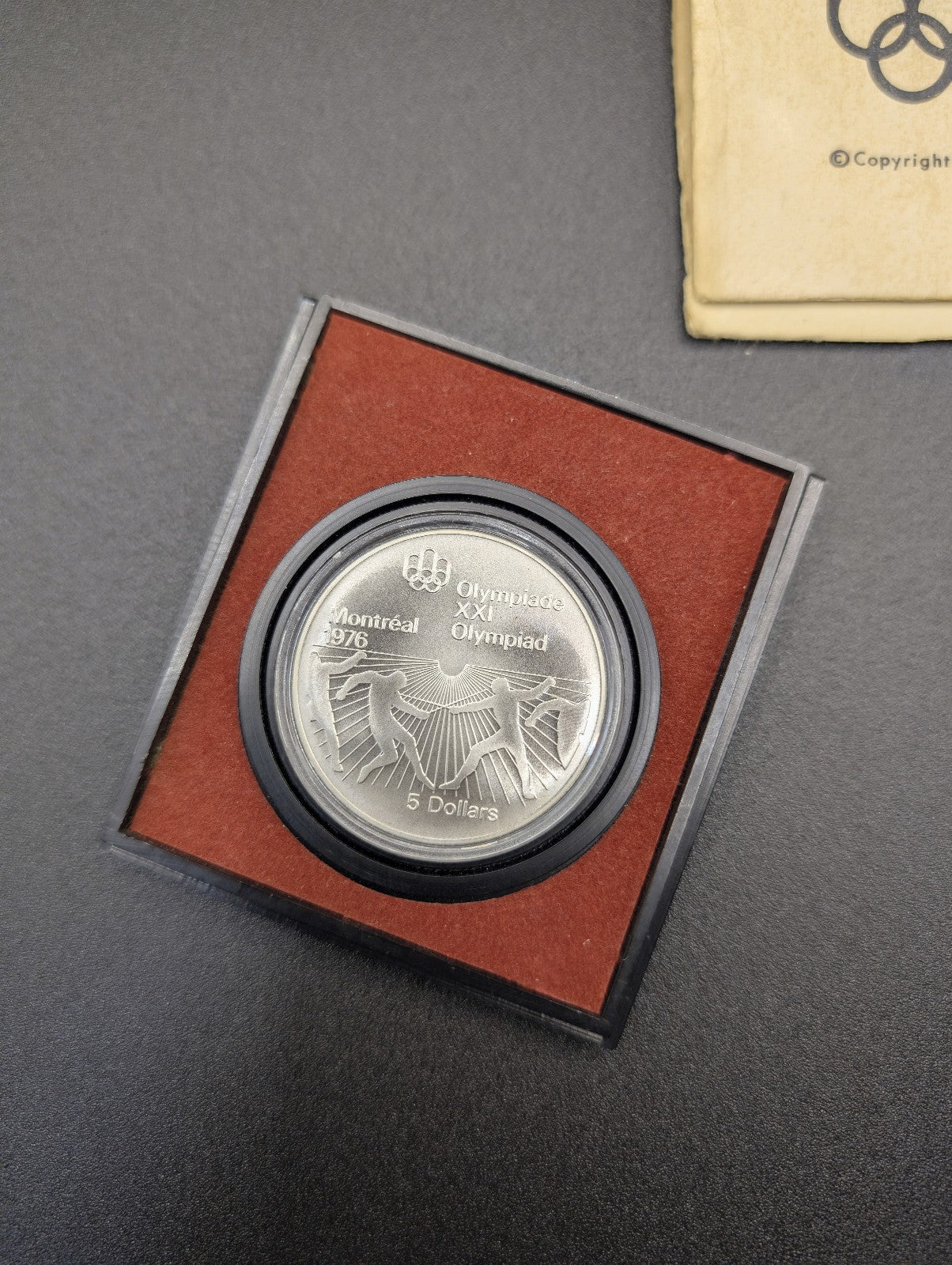Canada 5 Dollars, XXL Summer Olympic Games, Montreal 1976 Fencing .925 Silver POS Nerds
