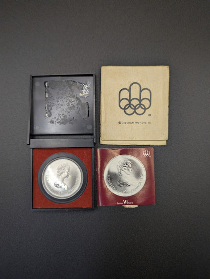 Canada 5 Dollars, XXL Summer Olympic Games, Montreal 1976 Fencing .925 Silver POS Nerds