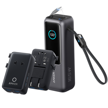 Anker Laptop Power Bank (25K, 165W, Built-In and Retractable Cables) Anker