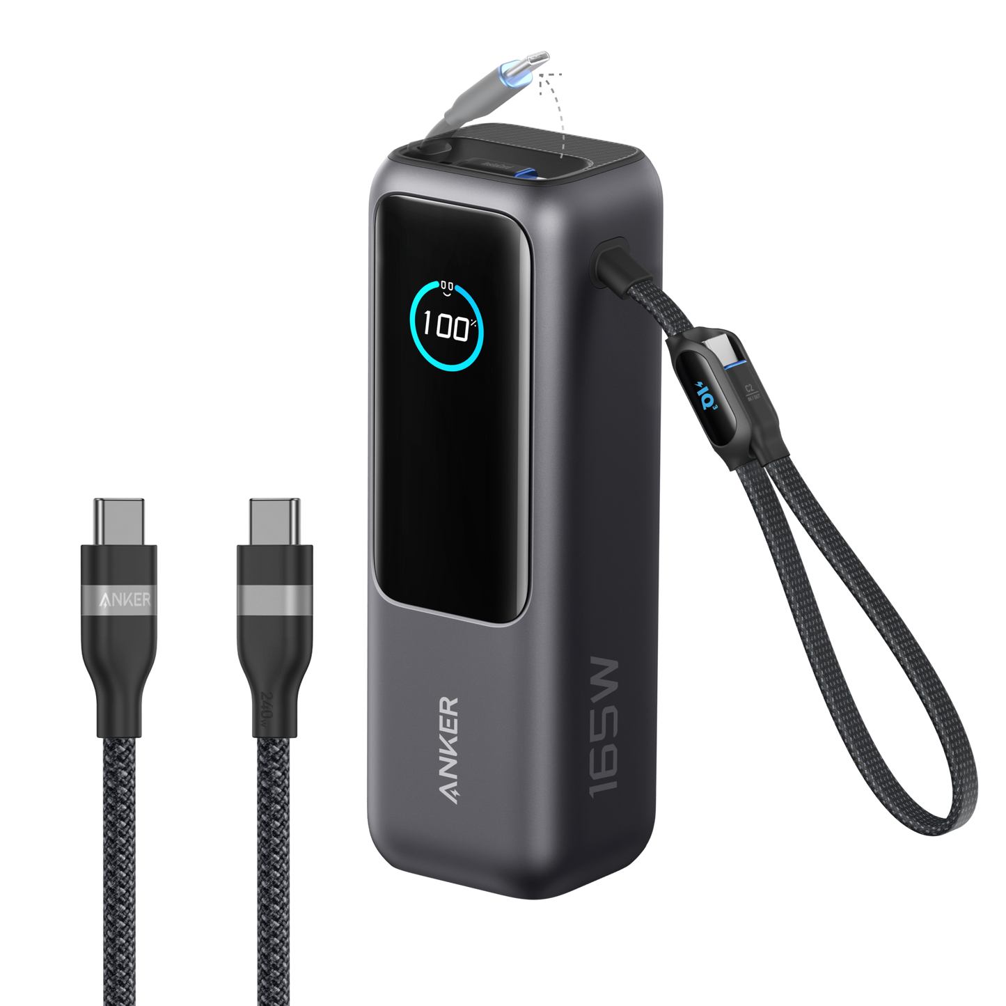 Anker Laptop Power Bank (25K, 165W, Built-In and Retractable Cables) Anker