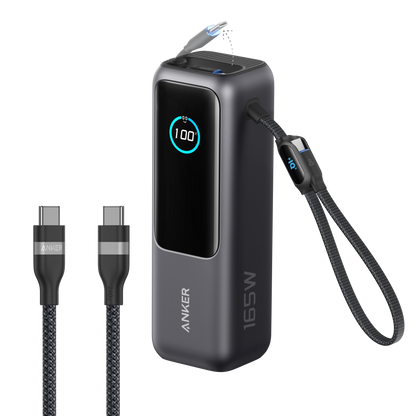 Anker Laptop Power Bank (25K, 165W, Built-In and Retractable Cables) Anker
