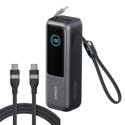 Anker Laptop Power Bank (25K, 165W, Built-In and Retractable Cables) Anker