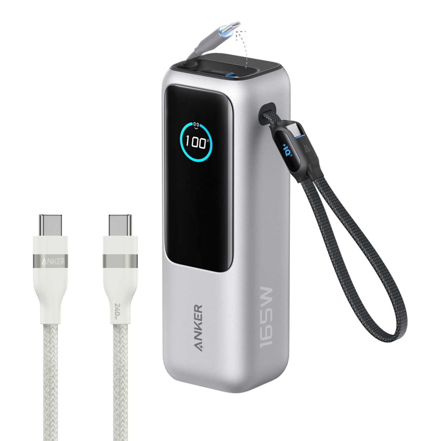Anker Laptop Power Bank (25K, 165W, Built-In and Retractable Cables) Anker