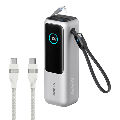 Anker Laptop Power Bank (25K, 165W, Built-In and Retractable Cables) Anker