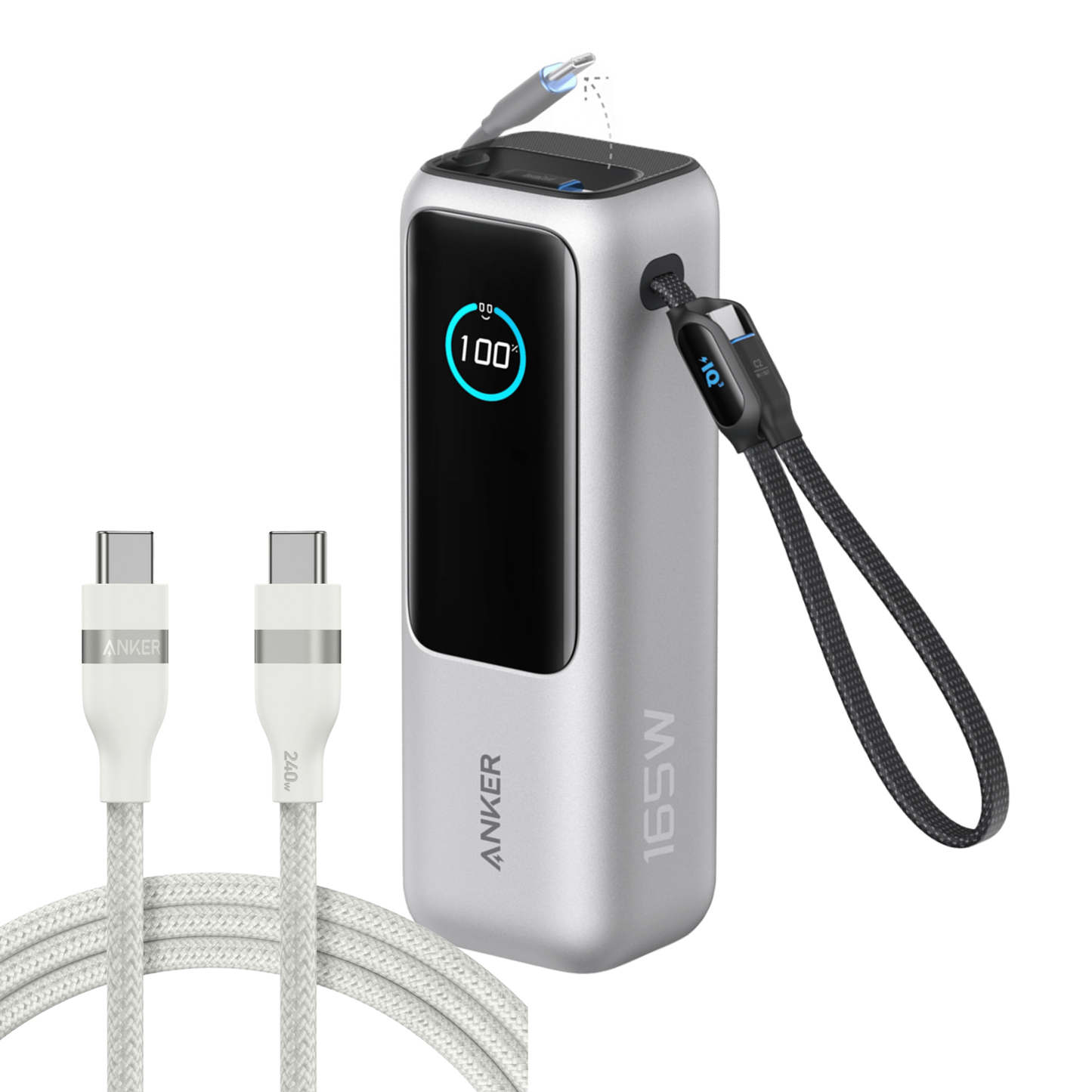 Anker Laptop Power Bank (25K, 165W, Built-In and Retractable Cables) Anker