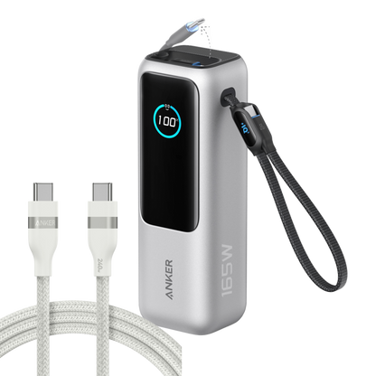 Anker Laptop Power Bank (25K, 165W, Built-In and Retractable Cables) Anker