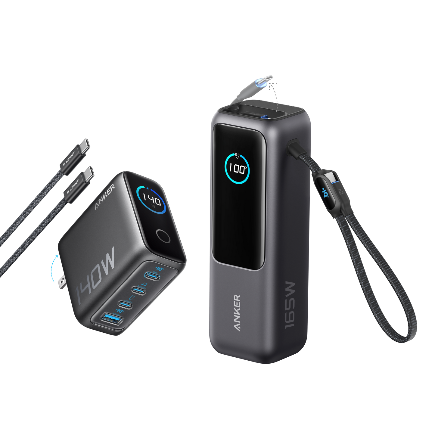 Anker Laptop Power Bank (25K, 165W, Built-In and Retractable Cables) Anker