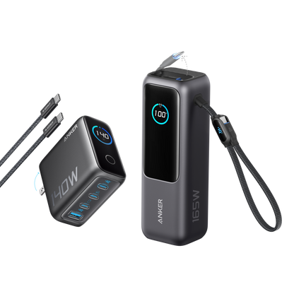 Anker Laptop Power Bank (25K, 165W, Built-In and Retractable Cables) Anker