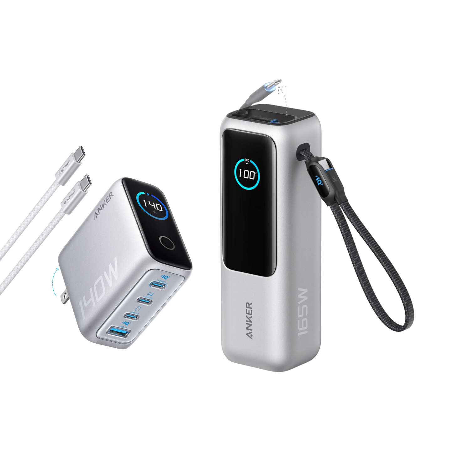 Anker Laptop Power Bank (25K, 165W, Built-In and Retractable Cables) Anker