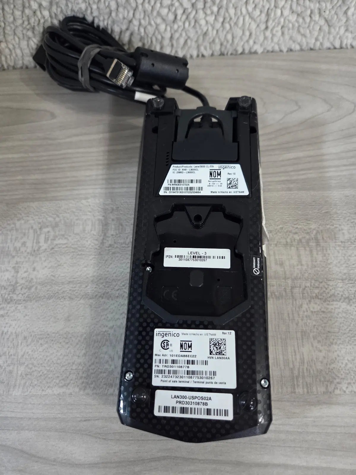 Ingenico Lane 3000 Pinpad Terminal w/ cable **AS-IS** POS Nerds