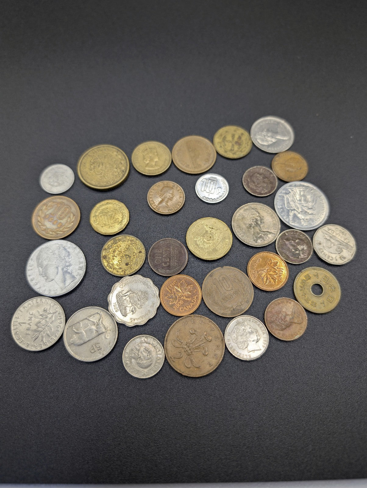 Mixed Lot of 31 Assorted Foreign & US Coins From Around the World POS Nerds