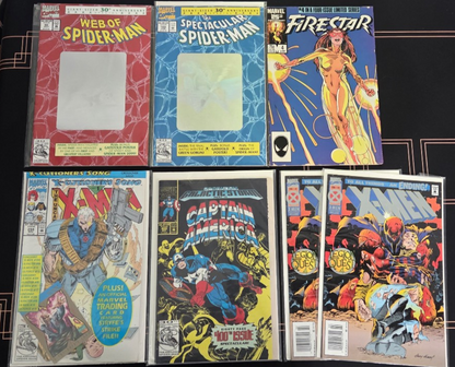 Mixed Lot of 7 Marvel Comic Books ~ Spiderman, Firestar, X-Men & Captain America POS Nerds