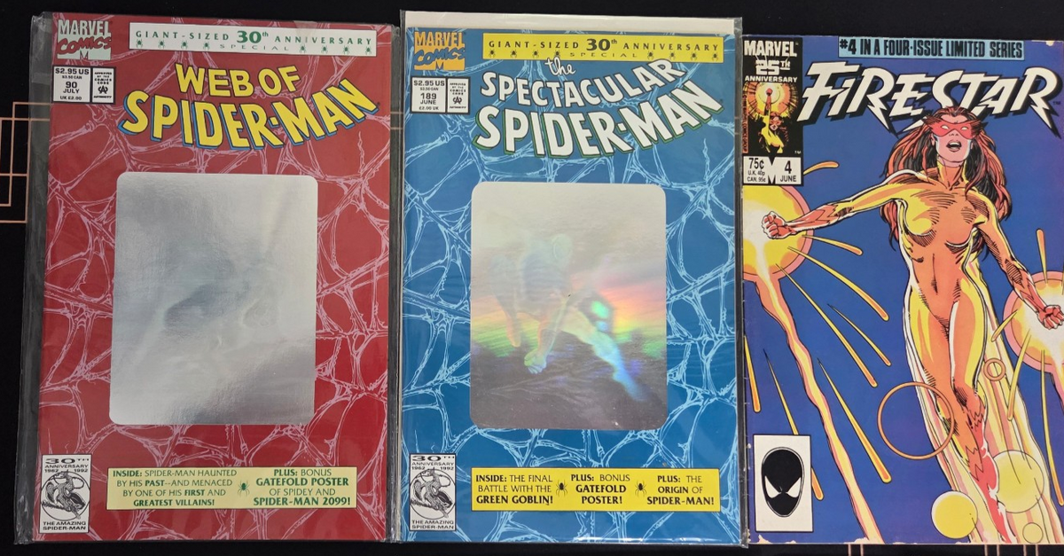 Mixed Lot of 7 Marvel Comic Books ~ Spiderman, Firestar, X-Men & Captain America POS Nerds