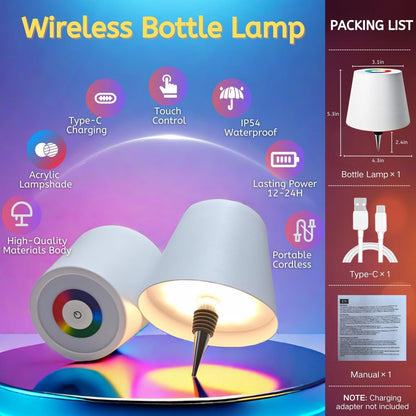 Rechargeable Wireless LED Wine Bottle Lamp~RGB~ 5 Light Modes POS Nerds